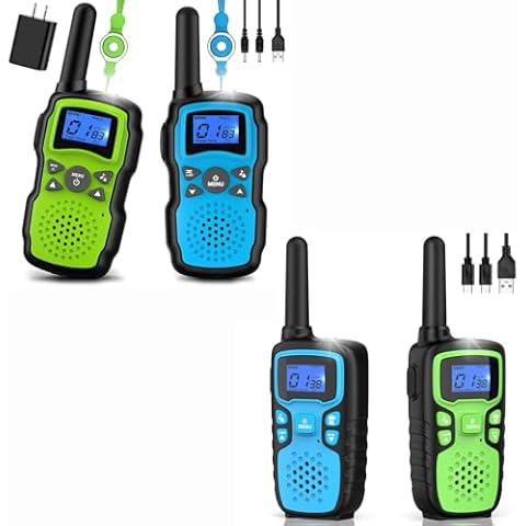 Wishouse Walkie Talkies for Kids Adults Long Range Rechargeable,Xmas Birthday Gift for 3 4 5 6 7 8 9 10 Year Old Boys Girls,Hiking Camping Gear Cool Toys 4 Pack Cover