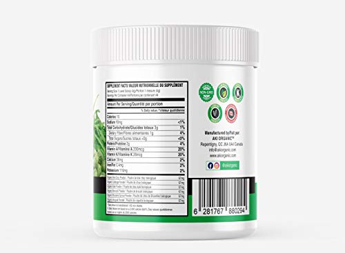 Aki Organic Cruciferous Superfood Blend Powder Made of Kale - Broccoli - Cabbage - Brussels - Sprout - Bok Choy - Arugula Ideal to Boost Greens Veggie Smoothie Supplements Vitamins Phytonutrient