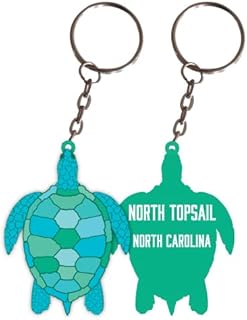 R and R Imports North Topsail North Carolina Turtle Metal Keychain