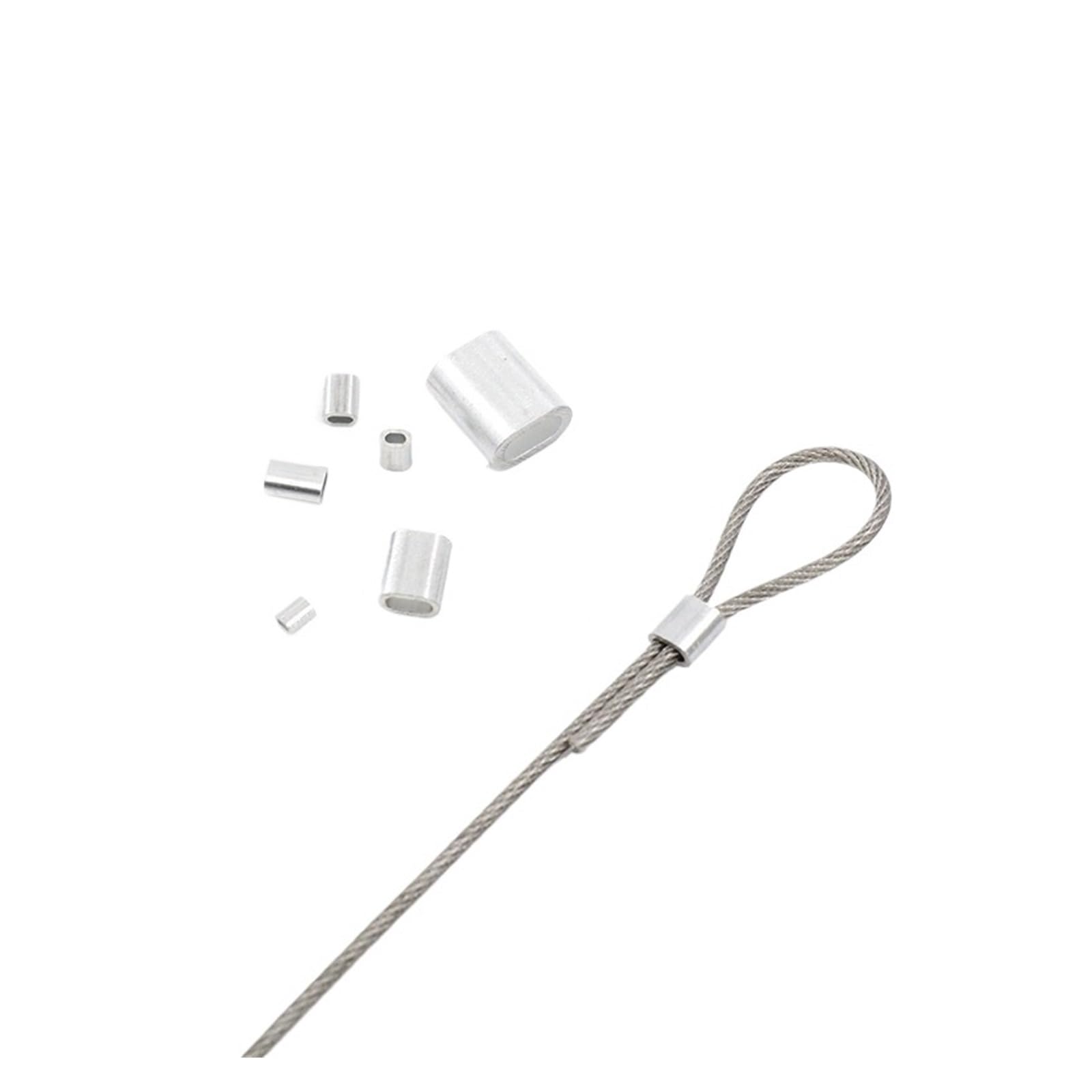 1000 Pezzi di Fascette stringicavo in Alluminio con Involucro Singolo, Fascette stringicavo in Alluminio, Morsetti ovali for Cavi Metallici(2mm)