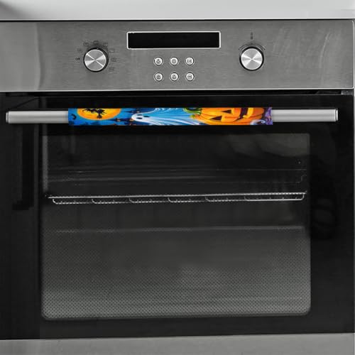 Image of Halloween Refrigerator Door Handle Covers Set of 2 Fridge Door Handle Decor | Spooky Moon Washable Dishwasher Mocrowave Oven Protector Handle Cover Keep Your Kitchen Appliance Clean
