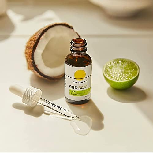 Cannaray CBD Oil Drops  Bright Days, 500mg, Zesty Citrus | Strong High Strength 5% CBD | Vegan, THC-Free & GMO-Free (10ml)