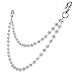 Rhinestone Pants Chain, Stylish Dainty Ceramic Beads Pants Chain Belt Chains Wallet Pocket Chains for Women Men Punk Practical Jewelry Accessory Suitable for Jeans Belt Clothing Accessories(Silver)