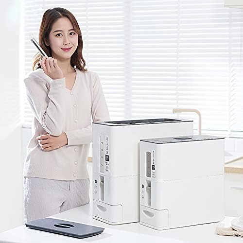 Kitchen Household Rice Storage Box Measurable Moisture-Proof Cereal Grains Beans Flour Bucket 6kg 13kg Storage Can Tank ZH246 - (Size: M, Color: White)