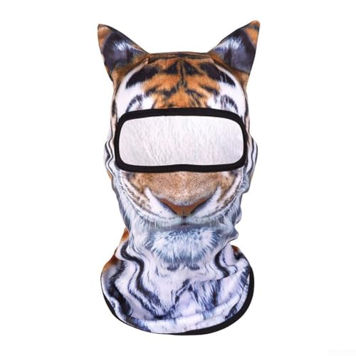 Yhenlovtt Máscara facial de protección solar con estampado animal, transpirable, para deportes y al aire libre, protección UV, cubierta para la cabeza para divertirse con animales para patrones