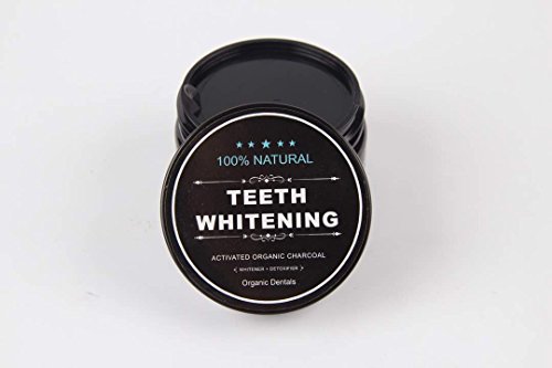 Organic Dentals Activated Charcoal Teeth Whitening Powder - Organic Activated Detoxifier Charcoal Tooth and Gum Powder - Dramatically Whiter Teeth