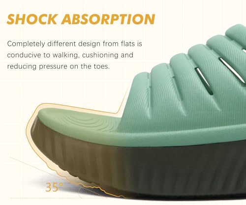 Image of GPOS Womens Recovery Slides Sandals with Orthotic Plantar Fasciitis Relief Comfortable Athletic ladies Sandals with Thick Cushion Sole for Indoor Outdoor