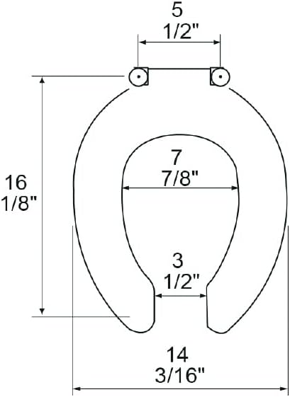 4Q1R3SSC-00 Commercial Heavy Duty Self-Sustaining Plastic Toilet Seat, Open Front without Cover, Round, White