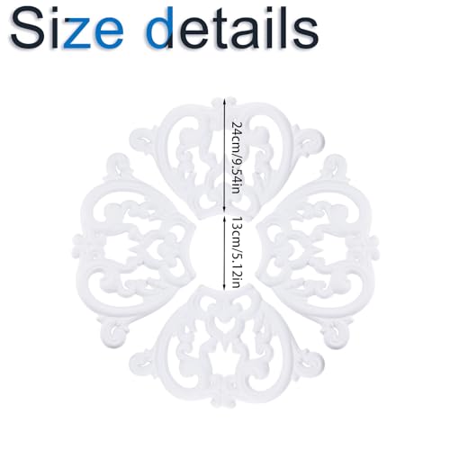 Image of INCREWAY 1PCS PU Ceiling Medallion Decorative Ceiling Fan Medallion White Round Home Lighting Living Room Aisle Ceiling Chandelier Base for Light Fixtures Chandeliers