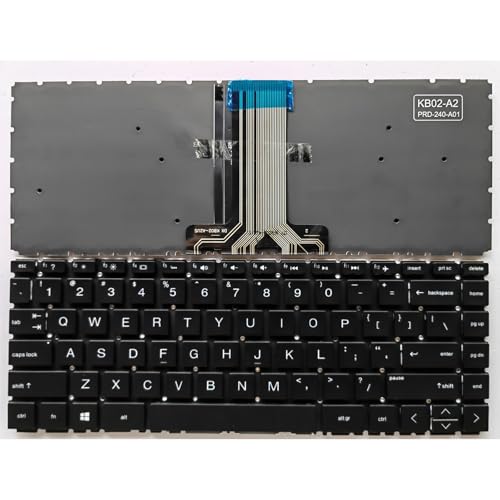 Clavier US rétroéclairé pour HP 14-CF 14-DF 14-DK 14S-DK 14S-CF 240 G8 noir