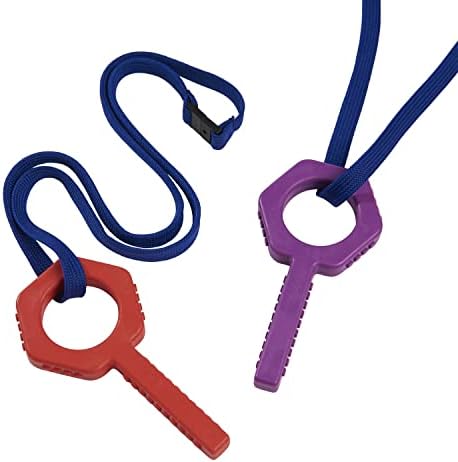 Sensory Direct Chewbuddy Pling Grab Chew & Lanyard - Pack of 1, Sensory Toy for a Fidget, Chew or Teething Aid | for Kids, Adults, Autism, ADHD, ASD, SPD, Oral Motor or Anxiety Needs | Red