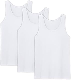 AORGSVI Men's Tank Tops Undershirts 3-Pack, Crew Neck Modal Comfort Soft Multipack A-Shirt
