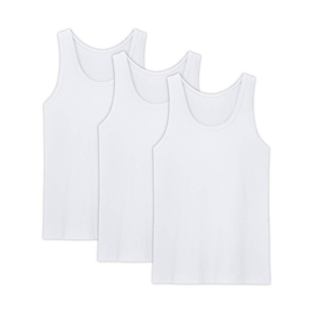 AORGSVIMen's Tank Tops Undershirts 3-Pack, Crew Neck Modal Comfort Soft Multipack A-Shirt
