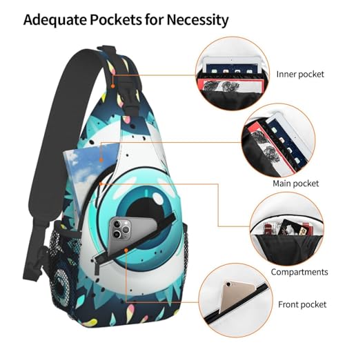 Bolso cruzado deportivo para hombres y mujeres negro miniatura 4