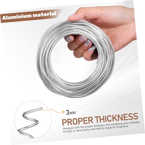 Alambre de aluminio flexible en rollo para modelar y artesanías plateadas 3