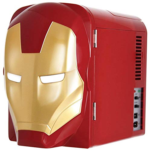 Marvel Ironman Thermo-Electric Mini Fridge Cooler, Red/Gold, 4 L