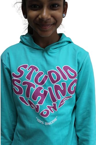 Image of LABEL MY Girls Cotton Loop Knit Full-Sleeve Printed Hoodie Sweatshirt & Joggers Tracksuit | Comfortable and Stylish Coord Set for Kids & Teens| 5-16 Years