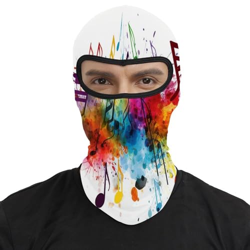 Pasamontaña térmico para hombre y mujer con estampado musical colorido, máscara facial para esquí, motocicleta y clima frío miniatura 2
