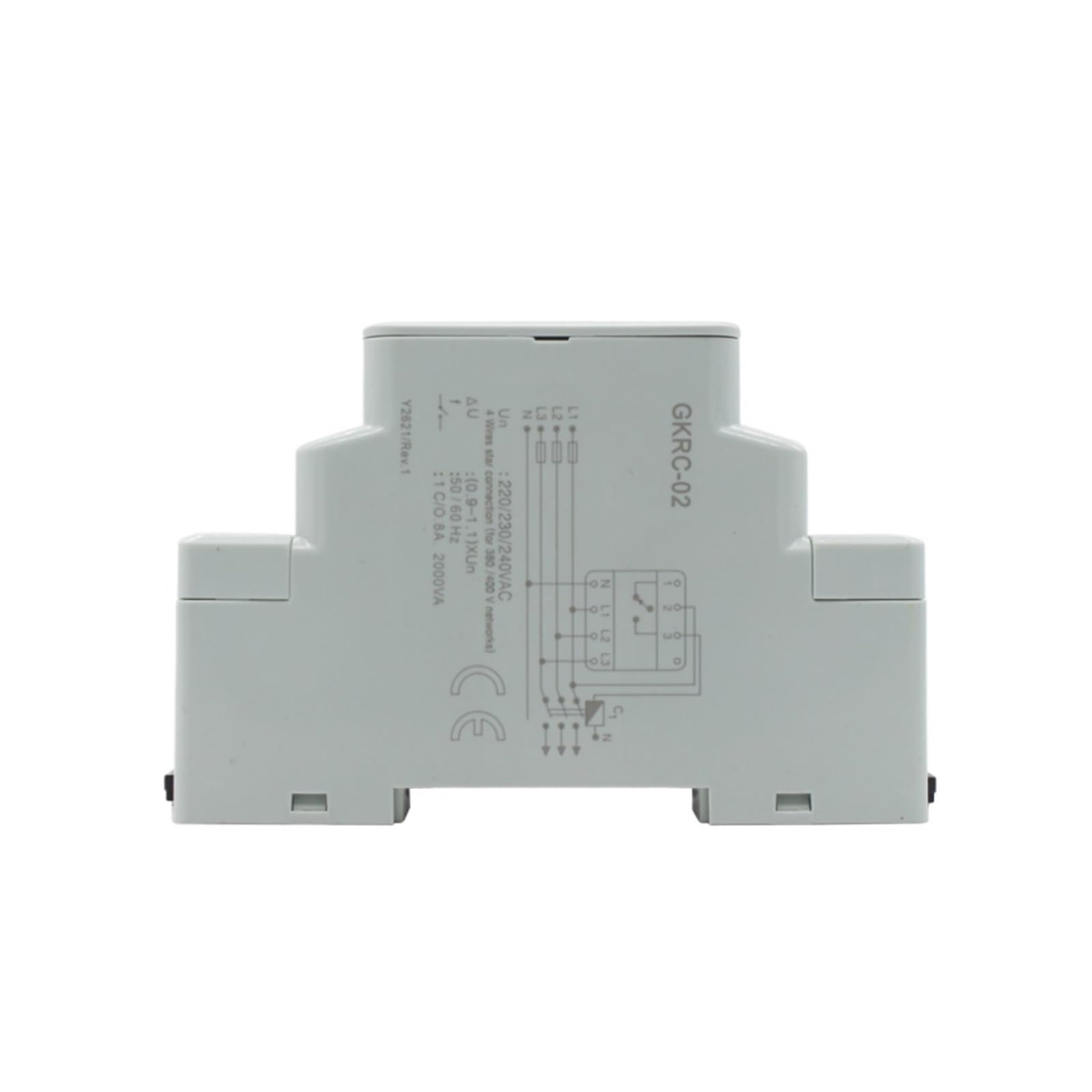 DEBLAN Relé de Dispositivo AC GKRC-02 relé de protección de Falla de Fase con relé de monitoreo de Voltaje Sellado de Cuatro Cables trifásico de Baja Potencia