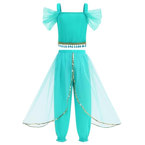 Disfraz de Princesa Niña Turquesa 2 Piezas Talla 5-6T miniatura 3