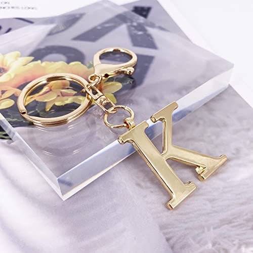 LAXPICOL Gold Letter A-Z Keychain for Women Bag Charms Purse Charms For Handbags Metal Alphabet Initial Letter Keychain2
