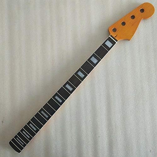 GaYouny Maple 20 Fret Bass Guitar Neck for PB Bass Style Replacment 4 String Yellow Gloss