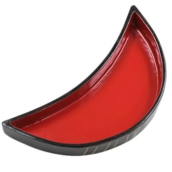 Amazon.co.jp: 【骨董品】三日月香合香合芒蒔絵三日月一閑黒内朱