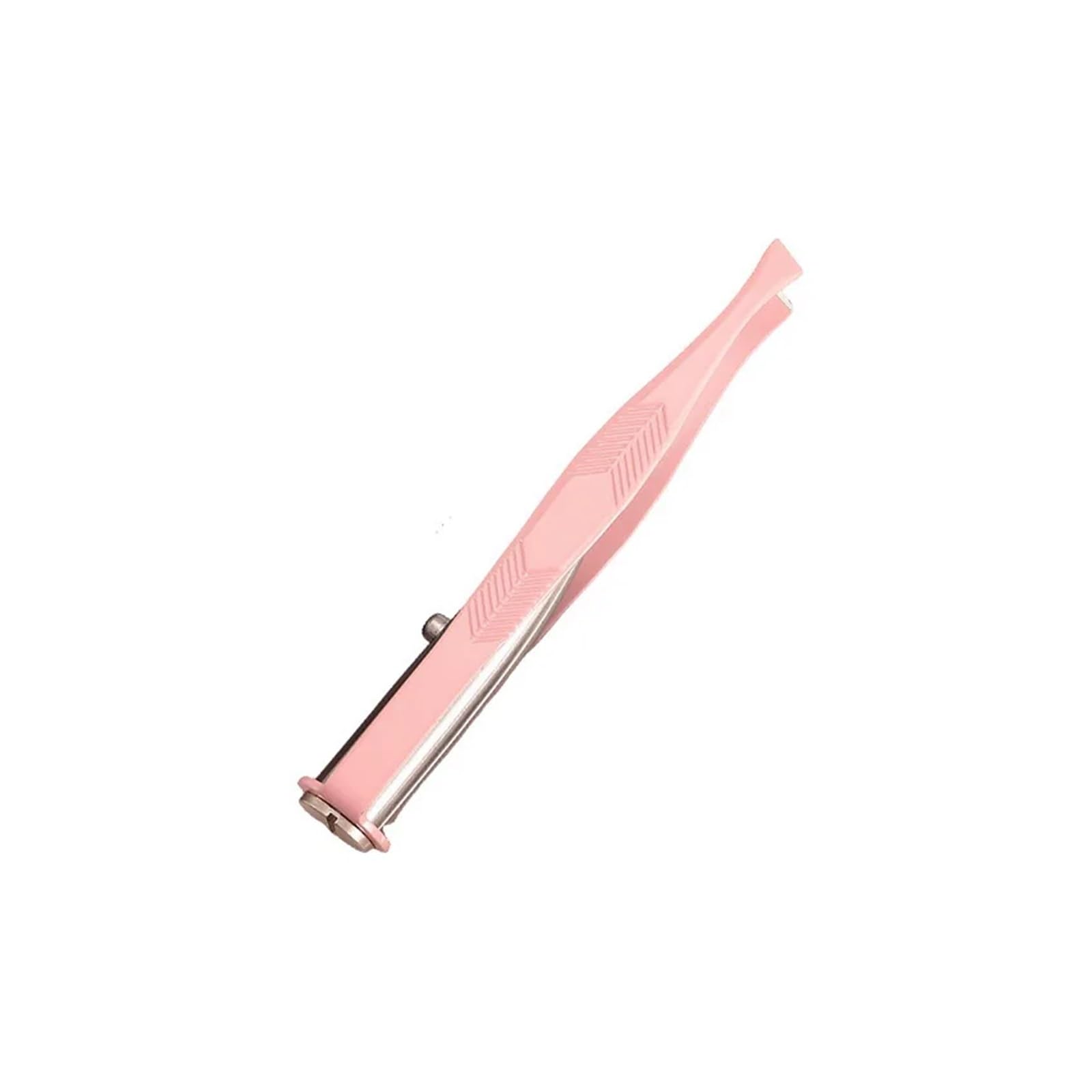 Zgxnyi Pink Eyebrow Tweezers 1Pcs Portable Stainless Steel Button Cell Smart Design Eyebrow Hair Remove Tweezer(Pink)