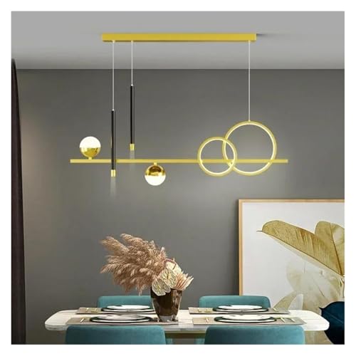 Lustre suspendu nordique or L100cm pour salon et salle à manger moderne
