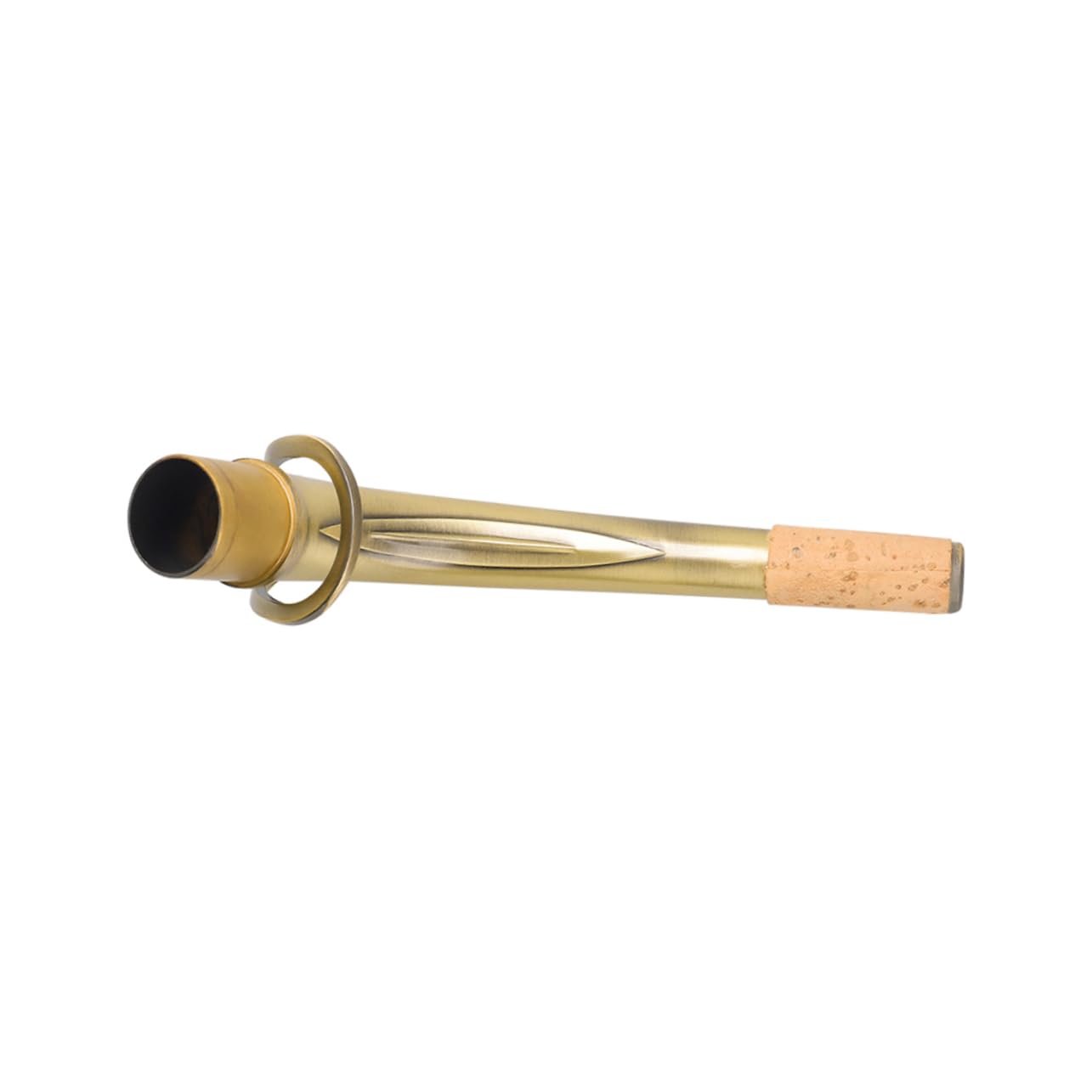 Collo Sax Alto in Ottone 24, 5mm, Testa Curva per Sassofono | Finitura Oro Antica, Lavorazione Laccata, per Contralto e Saxes Contralto, Accessorio Strumentale