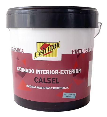 CASILLERO Pintura Satinada Blanca 4L - Alta Cubrición y Rendimiento - Interior/Exterior - Acabado Decorativo - Aplicación con Brocha, Rodillo o Pistola