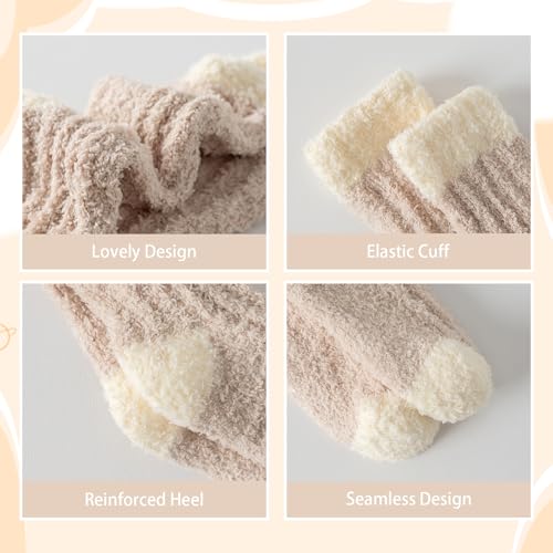 Image of Pleneal Fuzzy Socks for Women - Womens Fluffy Socks, Warm Cozy Winter Slipper Sock for Women Sleep Christmas Home socks