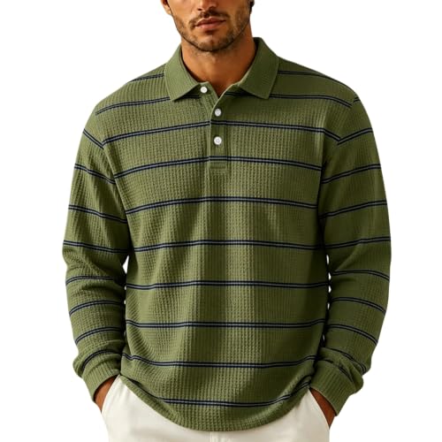 Rugby Shirts for Men Button Henley Collared Long Sleeve Polo Men - image 1
