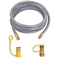 Empava ID Natural Hose Quick Disconnect Gas Connect with 3/8” Female Pipe Thread 15 FT CSA Certified, Grey