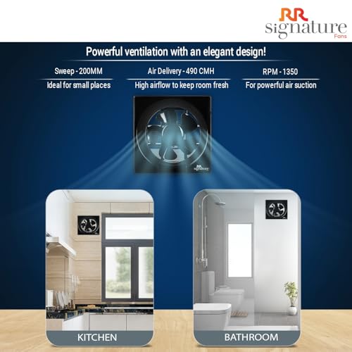 RR Signature Vento Deluxe 200 MM Exhaust Fan, Black - Image 3
