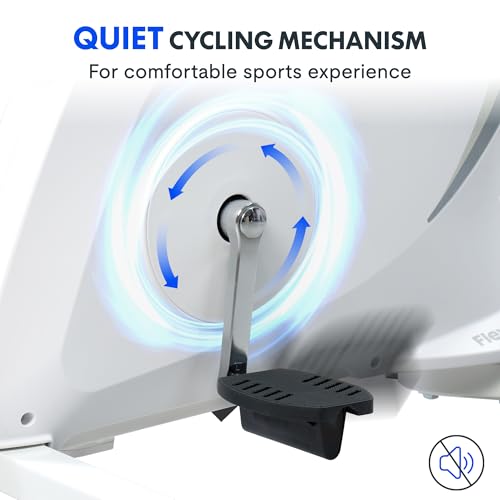 FLEXISPOT Exercise Bike with 2D Desktop, Space Saving Under Desk Bike with Removable Desktop, Upright Indoor Cycling Bikes with 300LBS Weight Capacity Big Seat, Stationary Bikes for Home, White4