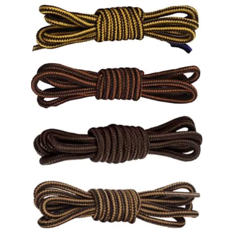 4 Pairs Round Work Boot Laces Heavy Duty, Durable Shoelaces for Hiking,Walking,Outdoor Boots and Steel Toe Cap Boots Cover