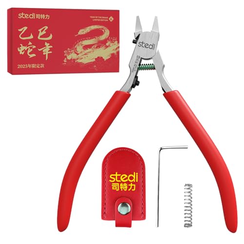 stedi Ultimate Model Nippers 5-Inch,Ultra-thin Single-edge with Protective Case, Sprue Cutter for Gundam Repairing Plastic Model and Fixing, for Gunpla Model, Red Ultimate Single-edged（Red_f