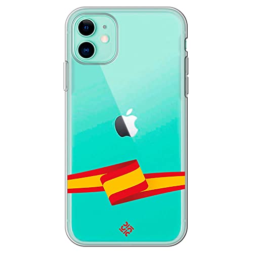 Movilshop Funda para [ iPhone 11 ] Dibujo Auténtico [ Bandera España ] de Silicona Flexible Transparente Carcasa Case Cover Gel para...