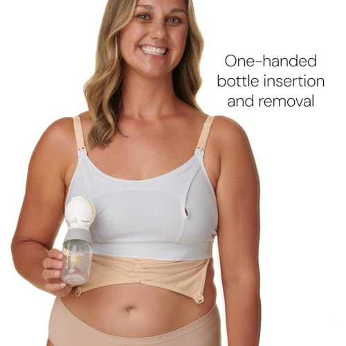 Image of Basics by Bravado Hands Free Pumping Bra, Comfortable, Clip and Go Pumping, Nursing Bra Accessory, XS-XXL
