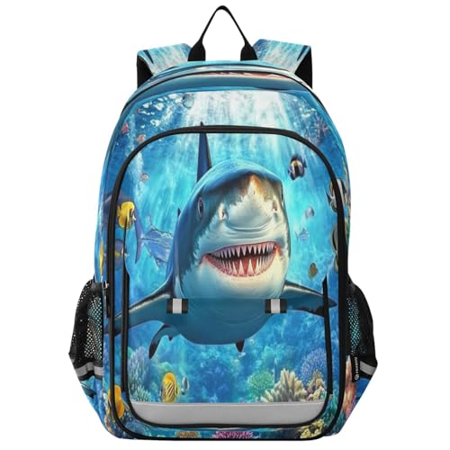 Sac ordinateur portable requin sous l'océan pour le voyage quotidien