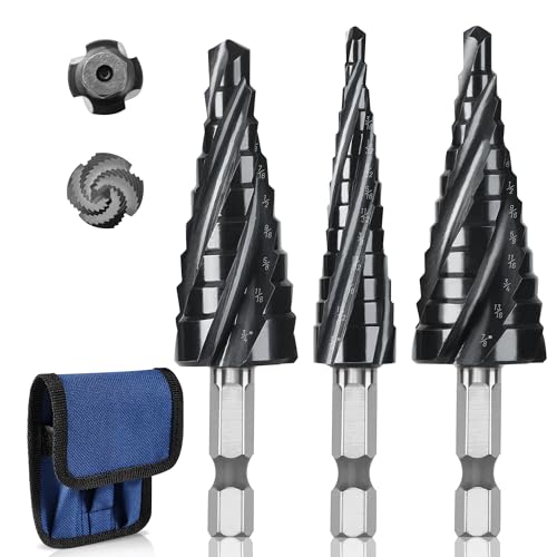 IRONANT 3 PCS Cobalt M35 Step Drill Bits Set