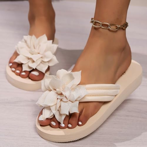 Women's 3D Flower Sandals Dressy Flip Flops Non-Slip Summer 2025 Thong Beach Slides Casual Outdoor Flat Sandals Vacation4