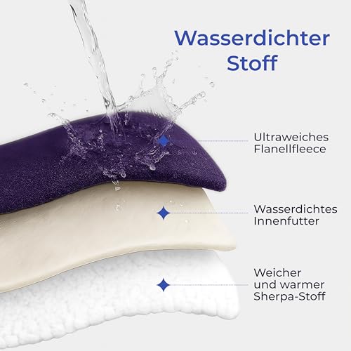 Dreamzie - wasserdichte Decke 152x203 cm - Hundedecke Sofa und Bett - Reversible Decke Wasserdicht aus Sherpa-Fleece – Waschbar – Violett