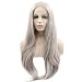 eNilecor Silver Platinum Blonde Lace Front Wig Long Natural Wavy Middle Part Synthetic Replacement Hair Grey Wigs Soft Heat Resistant Ash Wigs for Women 24"