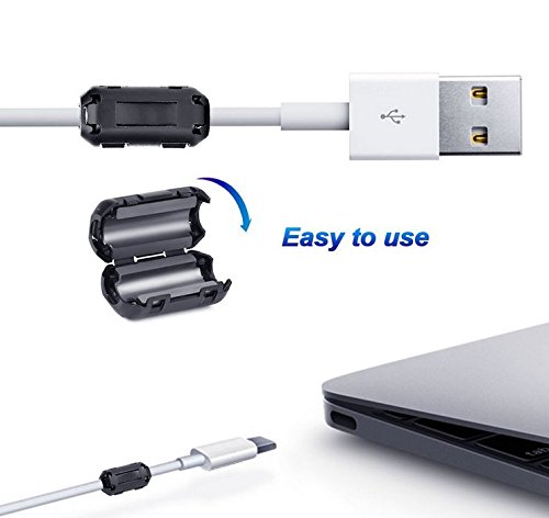 Forsun 43237-2 20 Pcs Snap On Ferrite Core Cord Ring Rfi Emi Noise Filter Suppressor Cable Clip thumb #4
