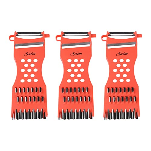 Saim Vegetable Peeler Metal Scraper Fruit Grater Slicer Orange Red 3 Pcs #TOP6