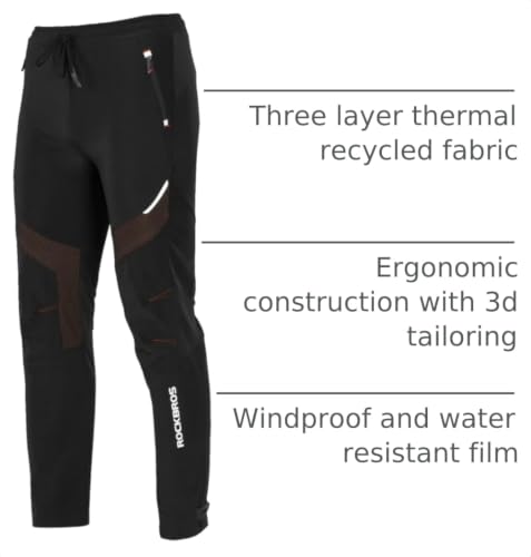 ROCKBROS Winter Cycling Pants Windproof 3-Layer