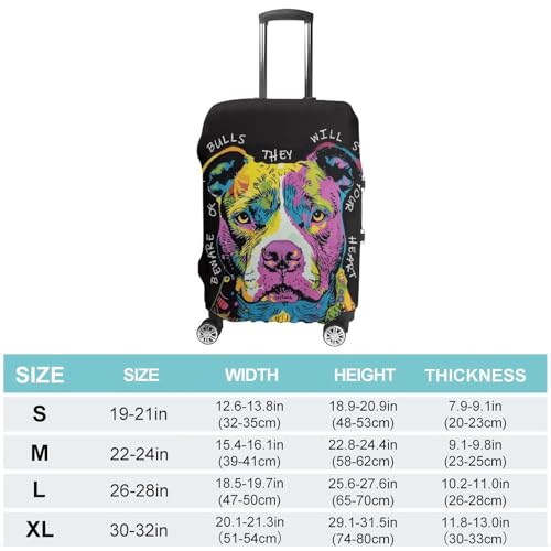 Punk Pitbull Dog Graffiti Travel Suitcase Protector Luggage Cover Protective Washable Anti-scratch Baggage Cover2