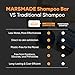 Marsmade Castor Oil Shampoo Bar Hydrating & Moisturizing Natural Hair Soap for Bathing, Hair Growth & Scalp Nourishment, Solid Shampoo for All Hair Types (120g, 4.23 oz)